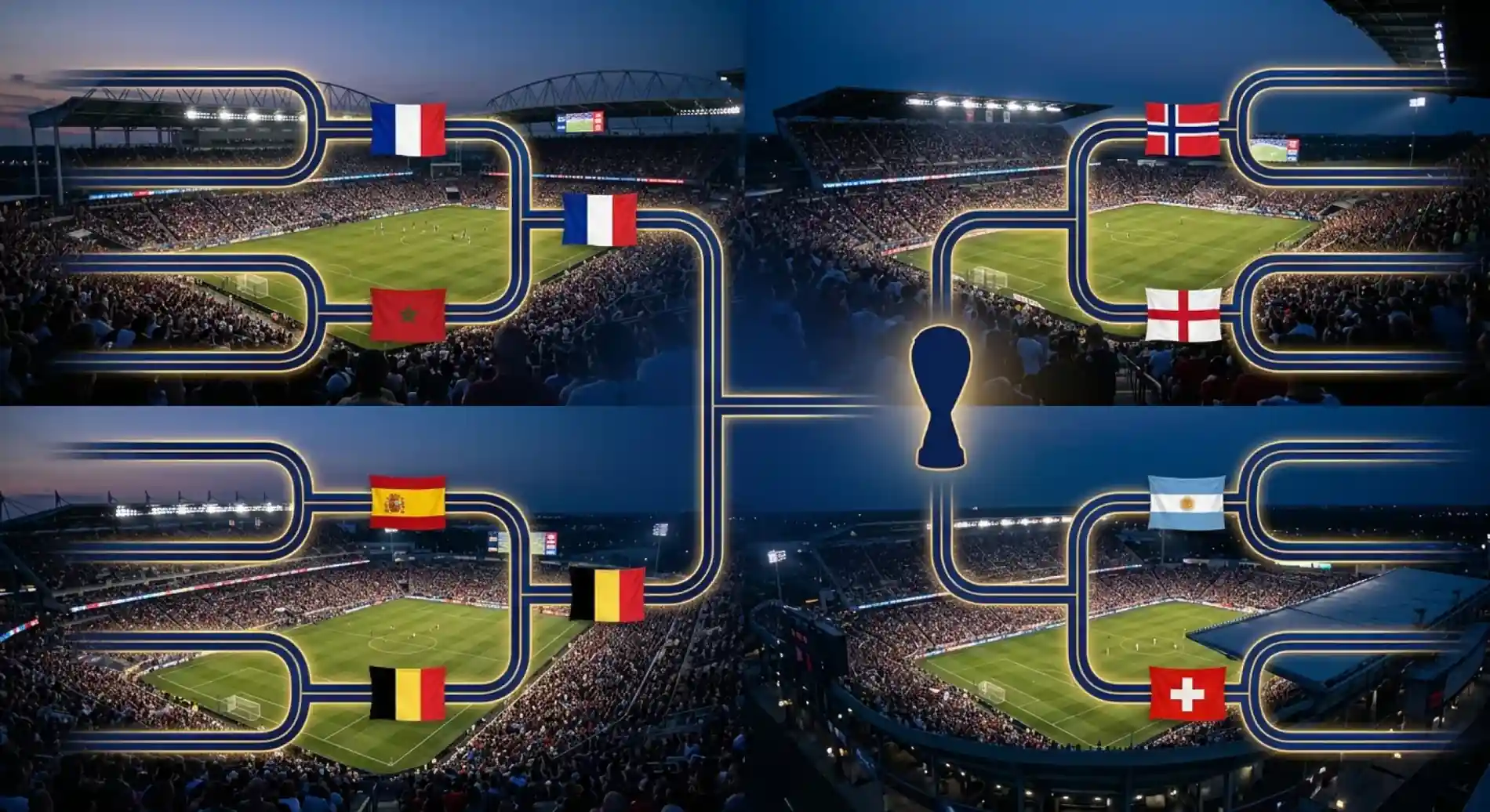 Tableau des quarts de finale de la Coupe du Monde 2026 avec les huit équipes qualifiées